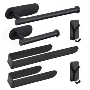 Itopfox 6 Piece Matte Black Bathroom Hardware Set Stainless Steel Towel Bar 14in Hand Towel Holder 8in Toilet Paper Holder 6in - 1 of 4
