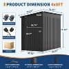 4x8 FT Lean-to Metal Shed,Heavy-Duty Galvanized Steel Garden Tool Storage with Lockable Door & 2 Air Vents for Backyard, Garden, Patio - 3 of 4