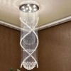 Siljoy Chandelier for Staircase, Modern Luxury Foyer Chandelier, Flush Mount Ceiling Light Fixtures for Spiral Entryway, High Ceiling W25.6" X H 98.4" - 2 of 4