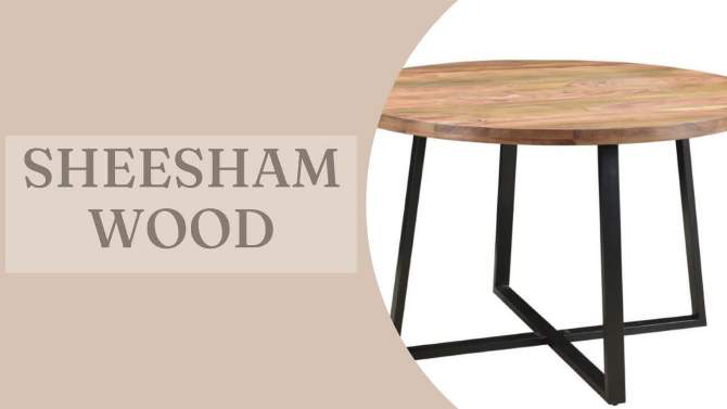 48&#34; Blossom Round Sheesham Wood Dining Table Brown - Timbergirl, 2 of 9, play video