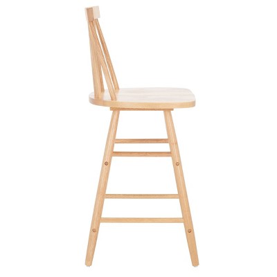 Natural Wood Swivel Windsor Counter Stool