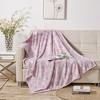Plazatex Pink Hearts Soft & Cozy Glow in the Dark Throw Blanket Ideal for Bedroom & Living Room Decor 50"x60" Pink - 2 of 4