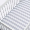 Fitted Crib Sheet Rugby Stripes - Cloud Island™ Gray - image 3 of 4