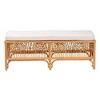 bali & pari Materra Rattan Bench White/Light Honey: Upholstered Polyester, No Assembly, Spot Clean - 3 of 4