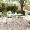 vidaXL Patio Table White 31.5"x31.5"x29.5" Cast Aluminum - 3 of 4