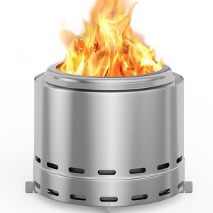 Smokeless Fire Pit, Portable, Easy-Clean Outdoor Fireplace with Ash Pan, Stand and Bag, Low Smoke for Camping, Patio & Backyard Use - 1 of 4