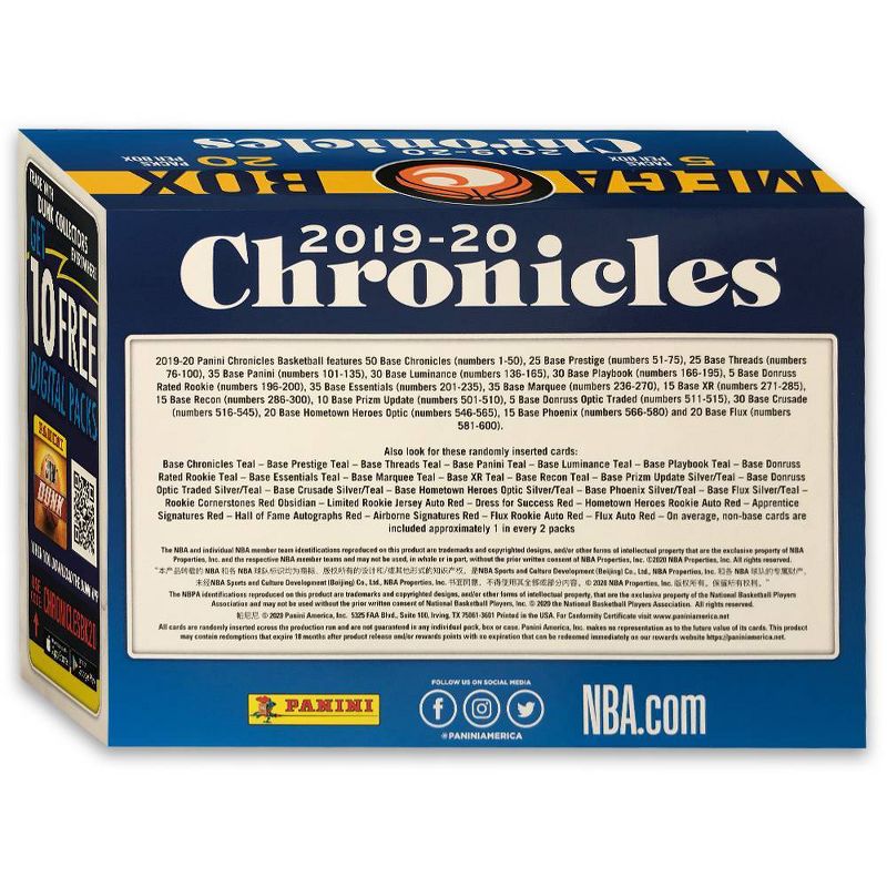 2019-20 NBA Chronicles Basketball Trading Card Mega Box, 2 of 4
