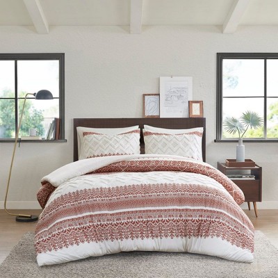 NicBex Farmhouse Cotton Comforter Set Cozy Bedding Set, Duvet Cover Set with Chenille Tufting Bedding Comforter Sets, 1 Duvet Cover, 2 Pillow Shams