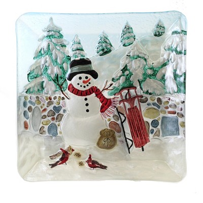 Tabletop 12.25" Stonewall Snowman Platter Kitchen Snow Christmas Gold Crest Distributing  -  Serving Platters