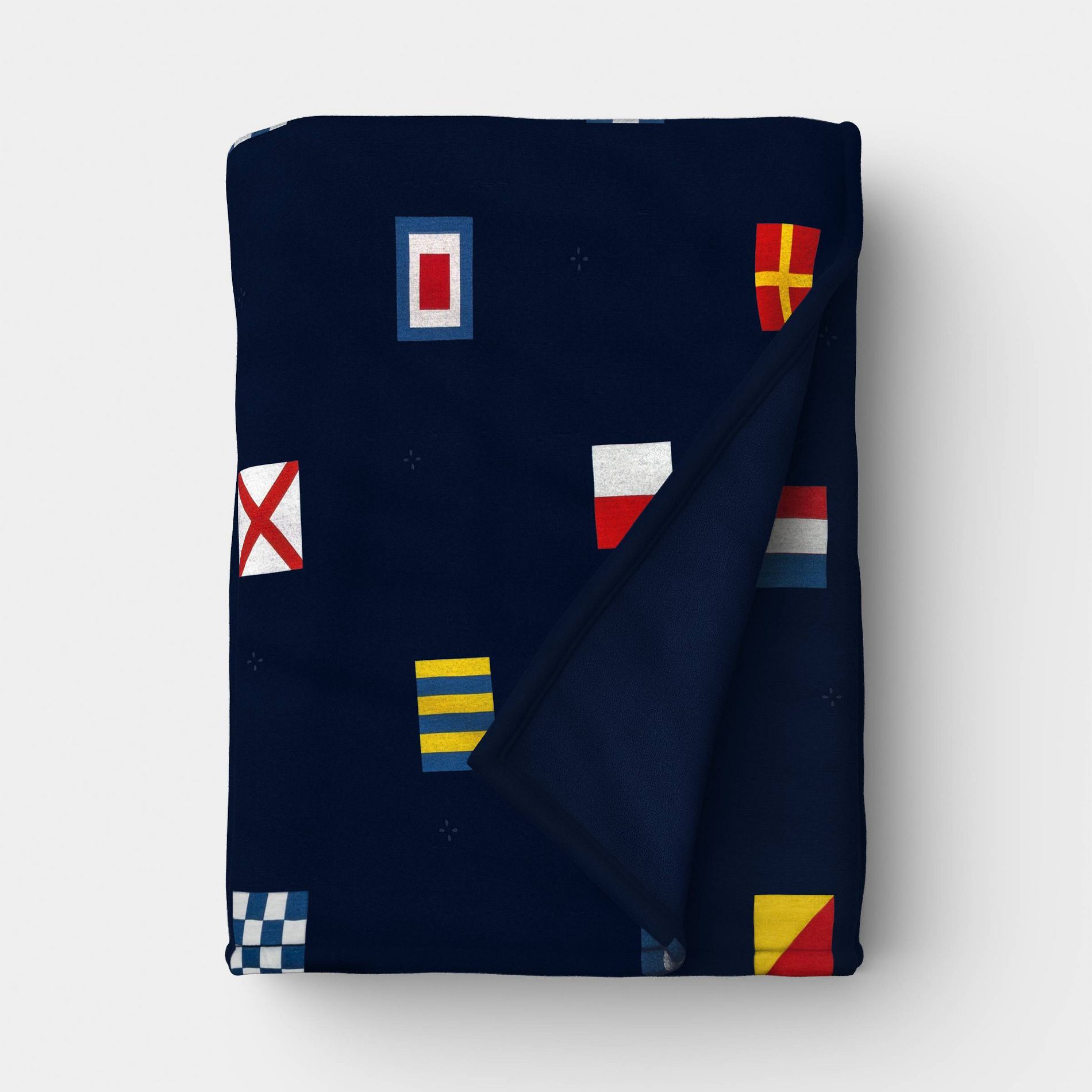 Nautical Flags Throw Blanket Blue - Room Essentials™