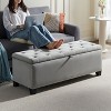 NicBex Storage Bench Fashion Velvet Fabric Upholstered Rectangular Bench for Bedroom and Entryway, Gray - 3 of 4