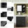 Whisen 30" Bathroom Storage Cabinet Bathroom Vanity with Mirror Cabinet, 3 Drawers and Adjustable Shelves - 4 of 4
