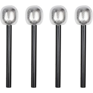 Blue Panda 4 Pack Rockstar Microphone Prop Costume Set, Pop Star Dress Up - 1 of 4