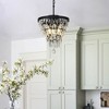 ALOADECOR 12 "  Teardrop Glass Chandelier 3-Lights Pendant Lamp - 3 of 4