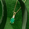 Ross-Simons 0.80 Carat Emerald Pendant Necklace With Diamond Accent in 14kt Yellow Gold - 2 of 3