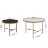 NicBex Modern Round Nesting Coffee Table Set of 2 with Metal Legs for Living Room, White - 2 of 4