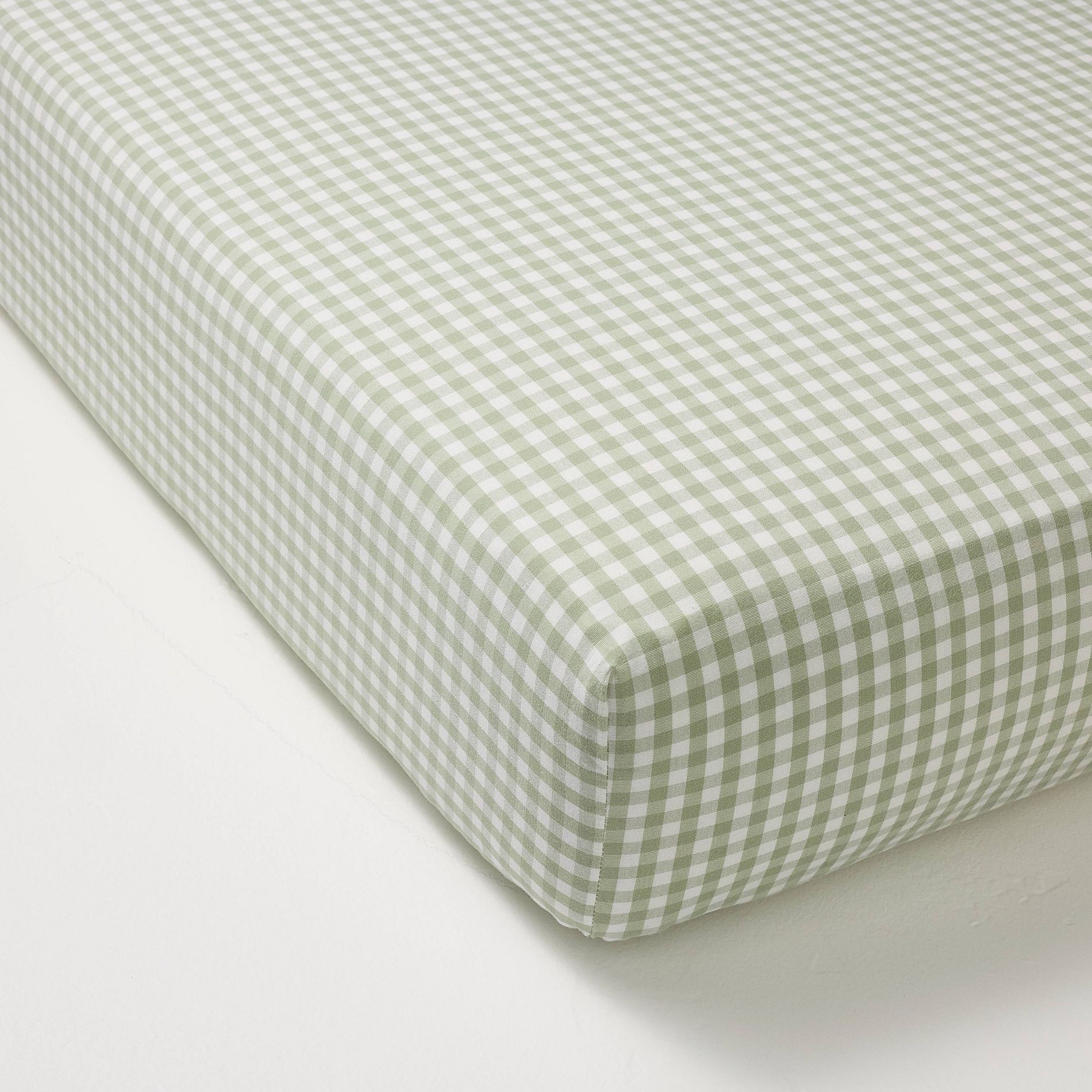 Gingham Woven Fitted Sheet Green - Hearth & Hand™ with Magnolia