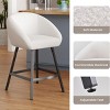 SEVOBAL 27" Bar Stools Set of 2 Upholstered Bar Stool with Back Counter Height Barstools for Home Kitchen Island Living Room, White, 23"*24"*20" - 4 of 4