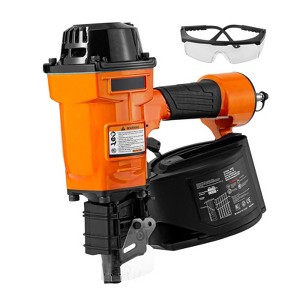 VEVOR Coil Siding Nailer MCN70, 1-3/4" to 2-3/4" 15 Degree Pneumatic Siding Nail Gun, 70-120PSI Air Coil Nailer for Pallet, Crating, Framing, Orange - 1 of 4