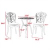 SKRAN Set of 3 Outdoor Table and Chair Set ,Rust-Resistant Cast Aluminum Patio Bistro Set for Patio, Balcony, Garden, White - 3 of 4