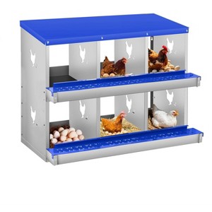Chicken Nesting Boxes, Two-Tier Metal Chicken Egg Laying Box,Large Vented Holes for Egg Collection - 1 of 4