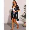 INSPIRE CHIC Women's Boho Open Front Short Sleeve Lightweight Fringe Beach Knit Cardigans - 2 of 4