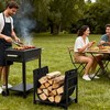 NAYSAYE Heavy Duty Firewood Stand Metal Log Storage Organizer for Indoor Fireplace Outdoor Patio Garden Use, Black, 17.72"*12.6"*16.5" - 2 of 4