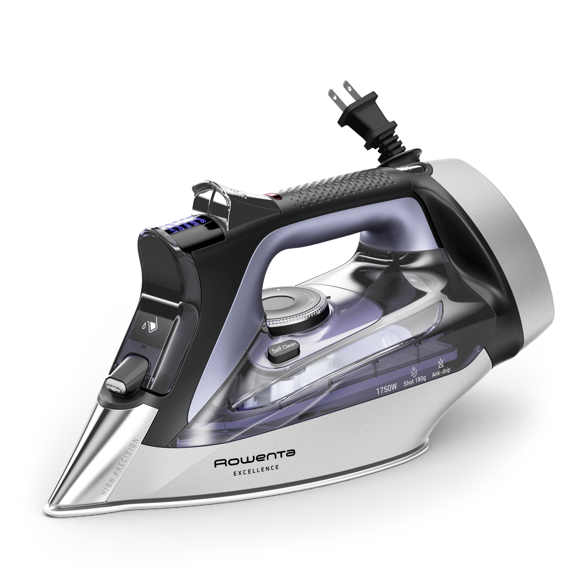 Rowenta Excellence 1750W Steam Iron with Stainless Steel Soleplate – Purple Caprice