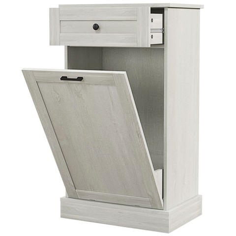 HBEZON Kitchen Tilt Out Trash Bin Cabinet Free Standing Storage Cabinet with Drawer