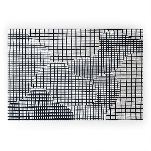 Alisa Galitsyna Dark Blue Grid Pattern Looped Vinyl Welcome Mat - Society6 - 1 of 4