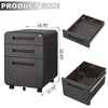 Compact 3-drawer mobile file cabinet with 5 anti-tip wheels¡ªfits under desks, stores legal/A4 files in waterproof steel for office organization. - 2 of 4