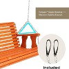 U-MAX 2-Person Hanging Porch Swing Wood Bench with Cup Holders,Natural - 3 of 4
