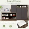 2-in-1 Shoe Storage Bench Shoe Cabinets, Multi-functional Shoe Rack With Padded Seat, Versatile Shoe Storage Solution With Adjustable Shelves - 3 of 4