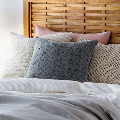 Grobraming Medium Gray Woven Polyester Euro Pillow Cover