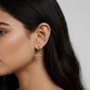 Anna-Kaci Star Drop Hoop Earrings with Cutout Geometric Charm and Sleek Minimalist Design for a Modern Stylish Everyday Accessory - Silver - 4 of 4