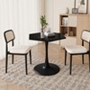 TiramisuBest 59x43 In Expandable Oval Dining Table for Farmhouse Kitchen, with Removable Leaf, Trestle X - Shaped Base, and White Oak Finish in White - 3 of 4