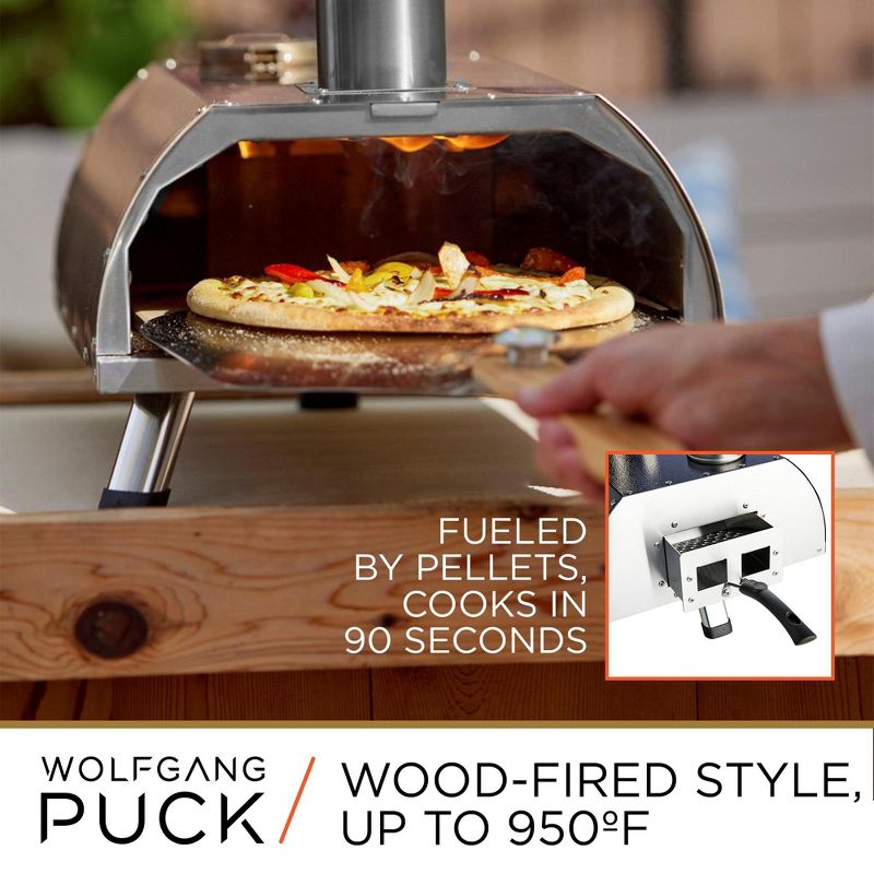 Wolfgang Puck Outdoor Pizza Oven, Durable Stainless Steel, Portable Pizza Oven, Compact Storage, Pellet Pizza Oven, 3 of 7