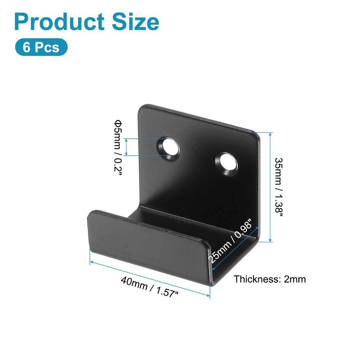 Unique Bargains Stainless Steel Mirrors Picture Display Wall Mounting Support Brackets 1.38" x 1.57" - thumbnail 2