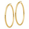 Black Bow Jewelry 3mm x 60mm 14k Yellow Gold Classic Round Hoop Earrings - 2 of 4