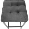Meridian Furniture,Nicola Grey Velvet Stool, Set of 2 - 3 of 4
