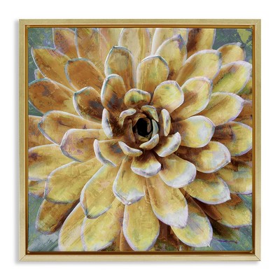 Stupell Industries Yellow Botanical Succulent Bloom Painting, 25" x 25"
