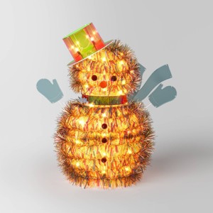 LED Tinsel Snowman Christmas Novelty Sculpture Light with Clear Color Light Bulb - Wondershop™ - 1 of 3