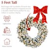 Best Choice Products Artificial Pre-Lit Flocked Fir Christmas Wreath Décor w/ Red Bow, LED Lights, Tips, Plug-In - 3 of 4