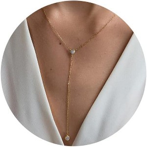 Diamond Choker Necklace for Women: Dainty 14K Gold/Sterling Silver Gold Plated CZ Jewelry, Trendy Gift - 1 of 4