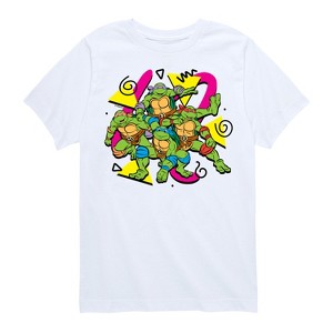 Boys' - Teenage Mutant Ninja Turtles - Retro Character Group Short Sleeve Graphic T-Shirt - 1 of 4