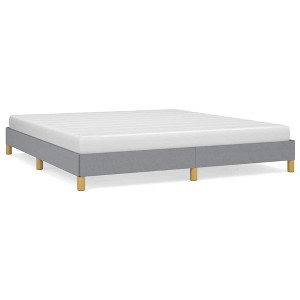 vidaXL California King Bed Frame, Fabric Upholstered Platform Bed Frame, Light Gray, No Mattress - 1 of 4