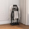HDZNVF Accent Portable Garment Rack,Clothes Valet Stand with Storage Organizer - 3 of 4