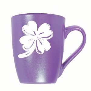 Elanze Designs Irish Four Leaf Clover 10 ounce New Bone China Coffee Tea Cup Mug, Passion Purple - 1 of 4
