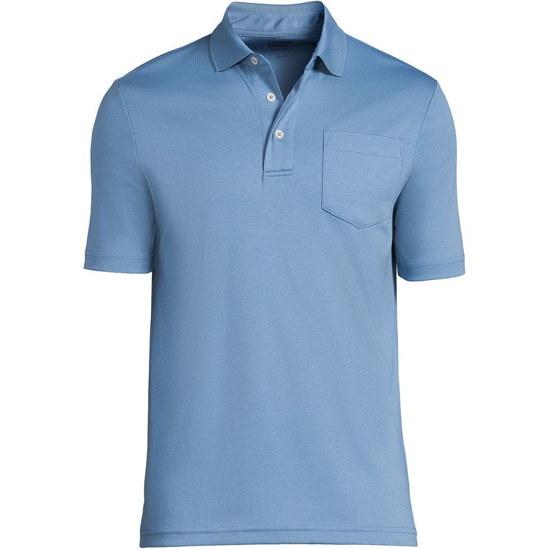 Lands' End Men's Short Sleeve Cotton Supima Polo Shirt with Pocket, 3 of 5