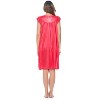 Casual Nights Women's Cap Sleeve Rose Satin Tricot Nightgown - 4 of 4